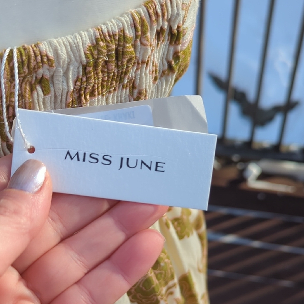 Miss June Wendy Linen Dress Floral Maxi Dress - Picture 9 of 14